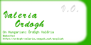 valeria ordogh business card