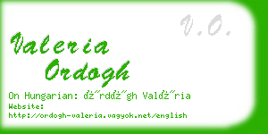 valeria ordogh business card